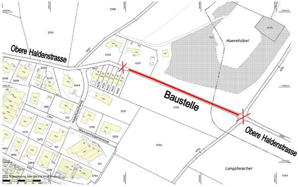 Planausschnitt Obere Haldenstrasse