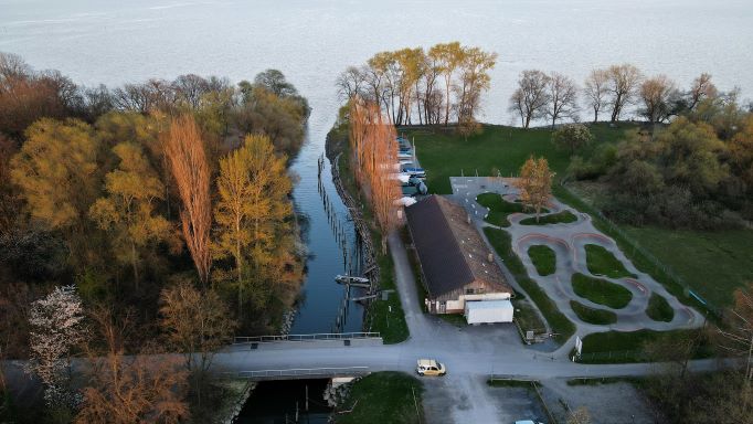 Pumptrack aus der Vogelperspektive