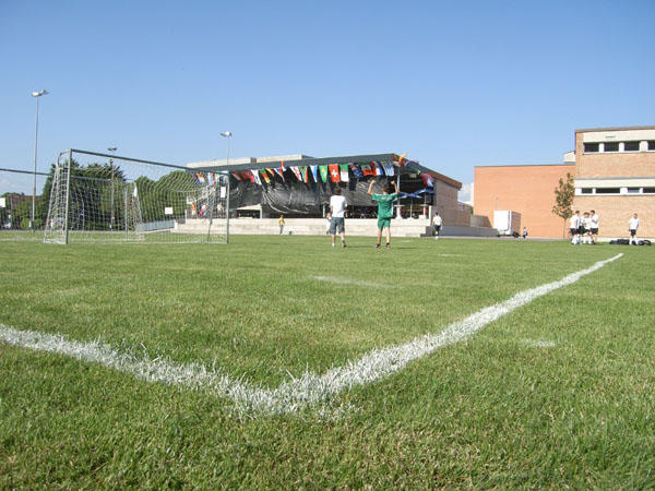 Geschmückt mit den Fahnen der Nationen, die an der Fussball Weltmeisterschaft in Süd Afrika teilnehmen.