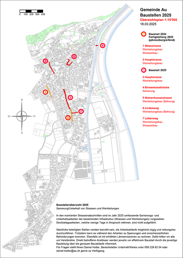 Gemeinde Au - Baustellen 2025
