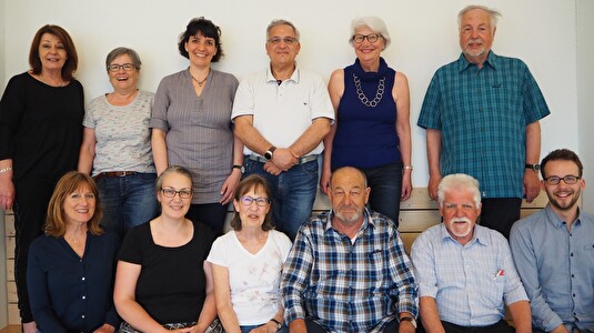 Einige der Freiwilligen (von hinten links nach vorne rechts): Beatrice Gemperli, Pia Ackermann, Tatiana Celato, Gino Furleo, Brigitte Hangartner, Albert Egger, Sabine Kuhlmann, Monika Meyer, Evamaria Sonderegger, Alex Rüst, Paul Ackermann, Men Spadin