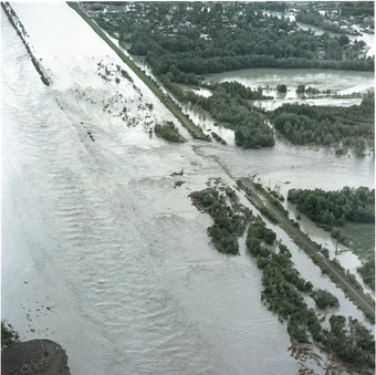 Dammbruch in Fussach, 1987