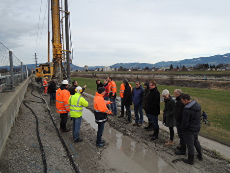 Gemeinderat, Besuch der Baustelle im Rheinvorland