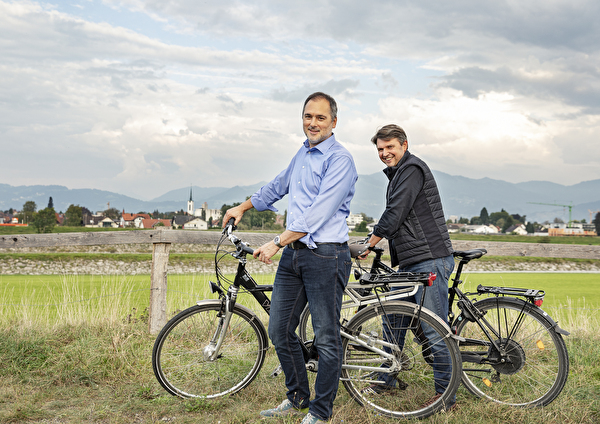 Christian Sepin, Gemeindepräsident Au und Kurt Fischer, Bürgermeister Lustenau