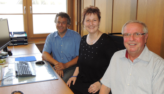 Walter Grob, Gemeindepräsident, Eveline Rohner und Paul Sonderegger