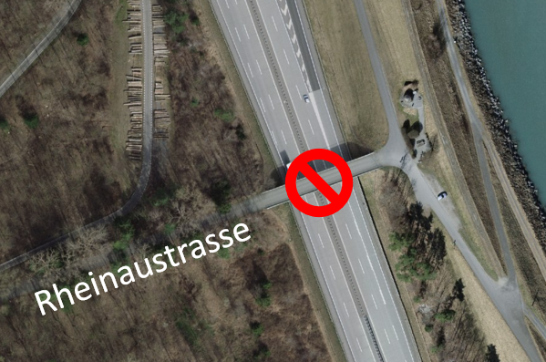 Sperrung Überführung Rheinaustrasse