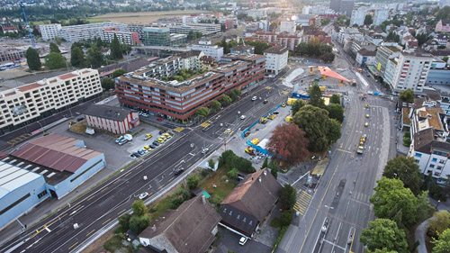 Blick auf das neue Zentrum von Schlieren.