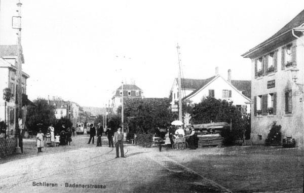 Um die "Alte Post" (links) herum schwenkte die LSB aus der Zürcher- in die Bahnhofstrasse.