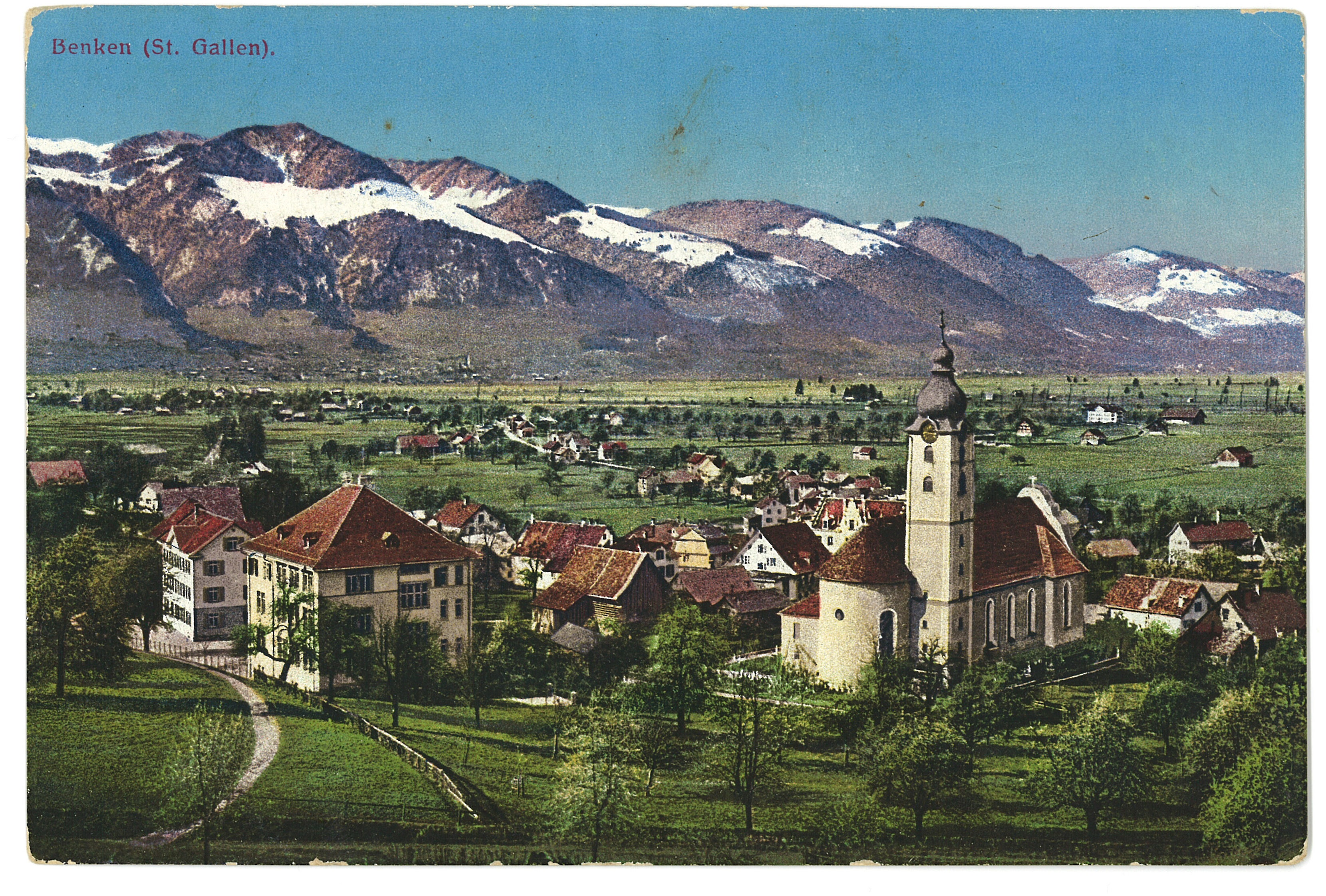 alte Dorfansicht farbig