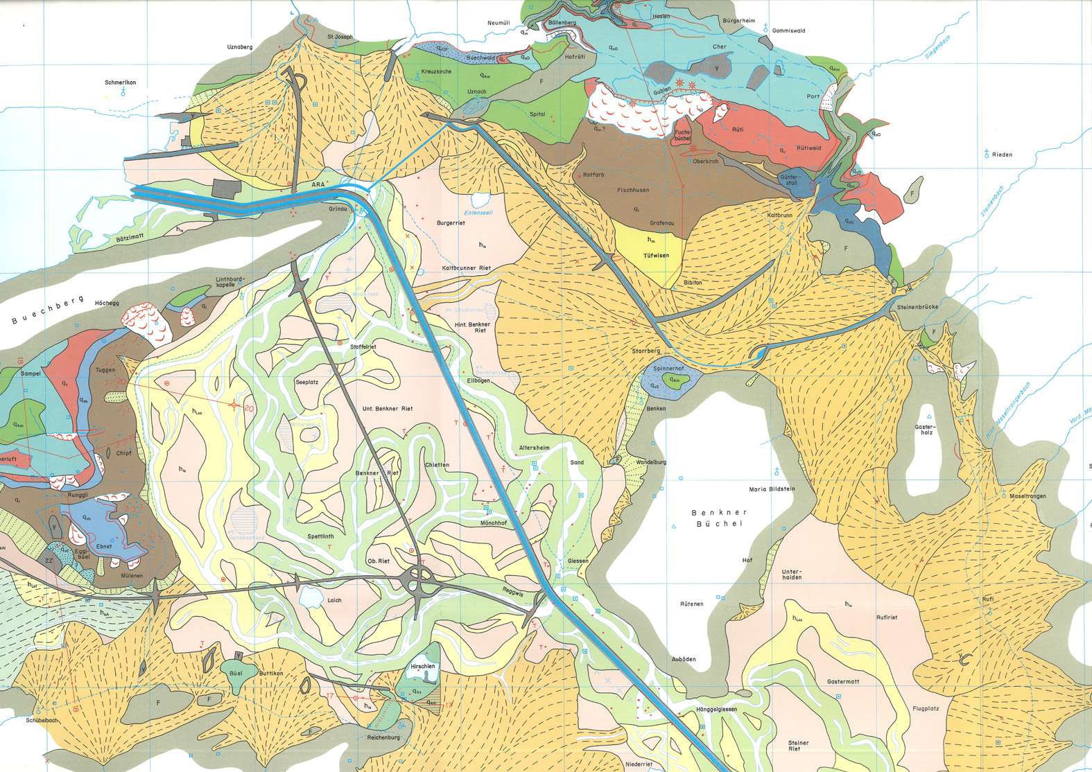 Quartärgeologische Karte der Linthebene