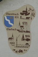 Ein Bild an einem Wohnhaus in der Gemeinde Marbach erinnert an den grossen Dorfbrand 1773, bei dem das halbe Dorf Marbach in einem Föhnsturm abgebrannt ist.