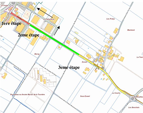 plan des travaux - route de Compois