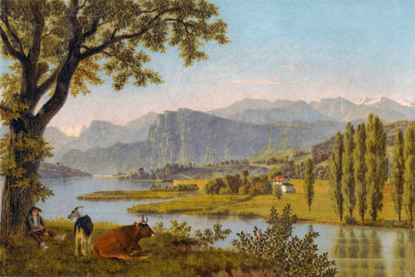 Die baulichen Eingriffe auf der Insel beschränkten sich bis dahin auf ein kleines, spätestens im 18. Jahrhundert erstelltes Landhaus. Es dürfte ursprünglich als Sommersitz gedient haben.