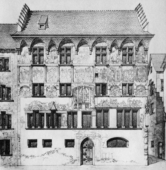 Diese Kopieraktion ist der frühen denkmalpflegerischen Auseinandersetzung rund um den Abbruch zu verdanken. Trotzdem bleiben viele Fragen offen, wie jene nach der Gestaltung der Dachuntersicht (Spitzbogenfries oder Holzbüge?).