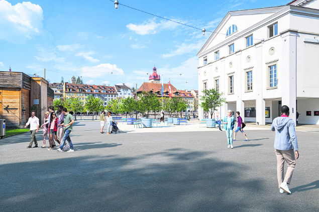 Visualisierung des Platzes vor dem Theater