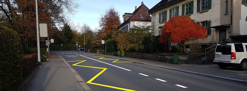 Neue Anordnung Bushaltestellen Kreuzung Spital-/Friedentalstrasse