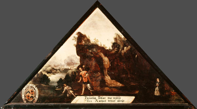Thrüwlich Tobias war begleyt
Von Raphael behüet altzeyt.

Bildnummern: Kdm LU 24a, Inschriftenverzeichnis 99v, von Moos 21