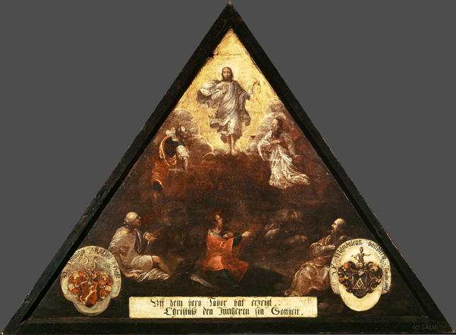 Vff dem berg Tabor hat erzeigt
Christuss den Jüngeren sin Gottheit

Bildnummern: Kdm LU 87a, Inschriftenverzeichnis 30v, von Moos 90