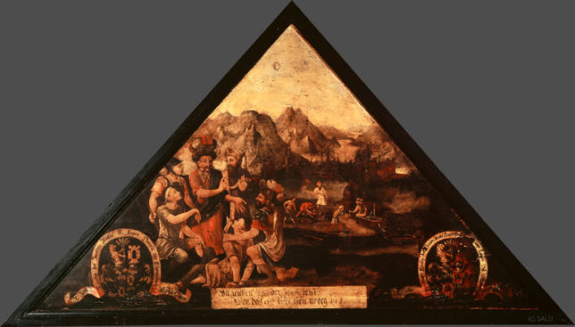vil zeichen thut der Antichrist,
wan das end diser welt nooch ist.

Bildnummern: Kdm LU 6b, Inschriftenverzeichnis 114r, von Moos CXIV