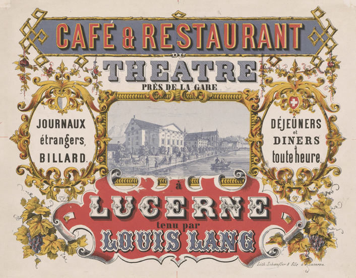 Der ursprüngliche Haupteingang erschloss das Lokal im EG. Es war bis 1900 der Stammsitz der Safranzunft. Sie war Hauptaktionärin, nachdem sie ihr altes Zunfthaus zugunsten des Theaters verkauft hatte.