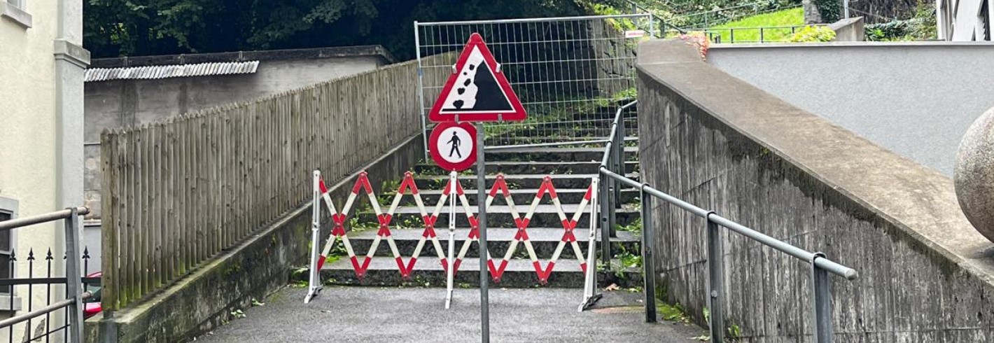 Sicherheitsmassnahmen gegen Felssturzgefahr beim Schlössli Schönegg