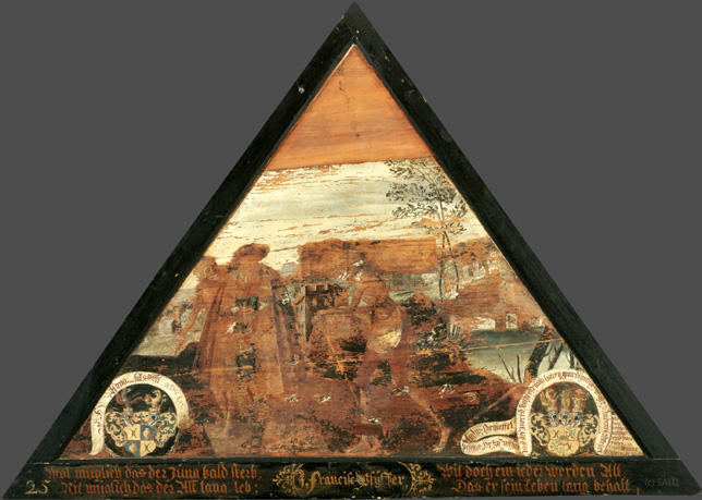Wol müglich das der Jung bald sterb,
Nit müglich das der Alt lang leb:

Wil doch ein ieder werden Alt
Das er sein Leben lang behalt.

Bildnummern: Kdm LU 60, Halter 25, Eglin 47