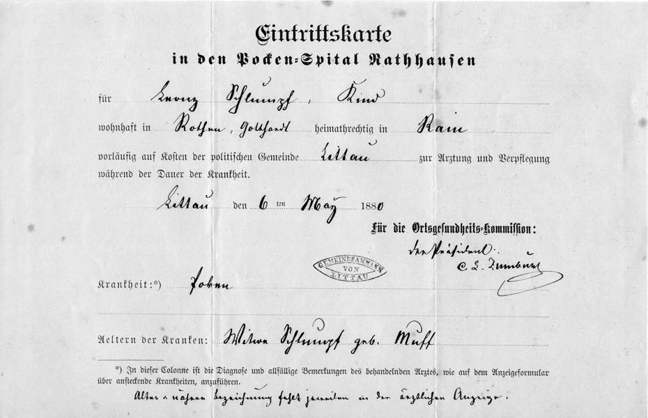 Auch der Knabe Leonz Schlumpf aus Littau musste 1880 in Rathausen kuriert werden.
