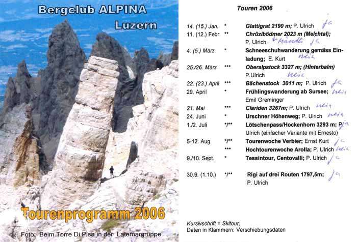 Auch im 21. Jahrhundert organisiert der Bergclub Alpina abwechslungsreiche Wandertouren für seine Mitglieder.