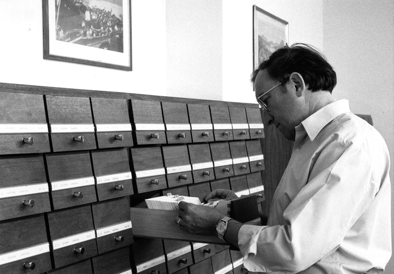 Nebst Promptuar (Stadtlexikon) und Häuserchronik (Register der Baueingaben) entstanden unter Rüeschs Leitung moderne Karteikataloge, dank denen Informationen und Akten schnell auffindbar waren.