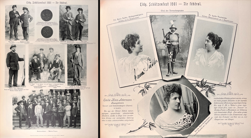 Selbst Sängerinnen sollten zum bewaffneten Recken bewundernd hochschauen. Für die international gefeierte Anna Sutter (links) endete dies tragisch: Sie fiel 1910 einem mit Pistole verübten Femizid zum Opfer.