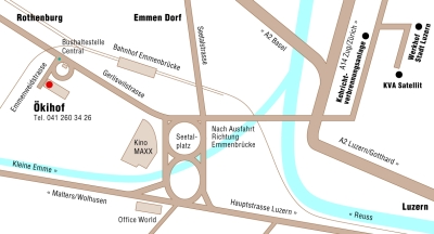Lageplan des neuen Ökihof Luzern Nord.