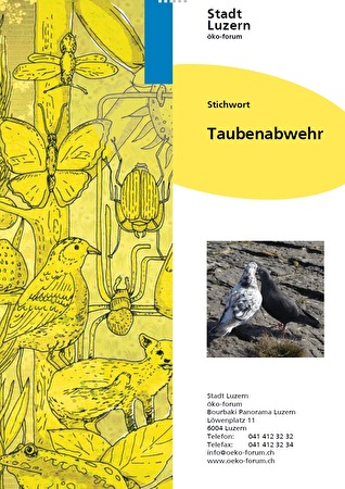 Cover der Stichwortbroschüre Taubenabwehr
