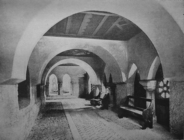 Zahlreiche Panoramen und Gemälde Jean Rengglis wurden in der Wandelhalle gezeigt.