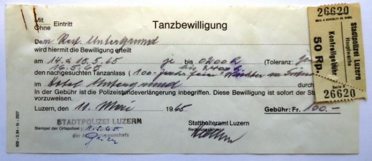 Das Sääli des Gasthauses Untergrund wurde gerne für Anlässe gemietet. Es war das grösste Lokal im Quartier.