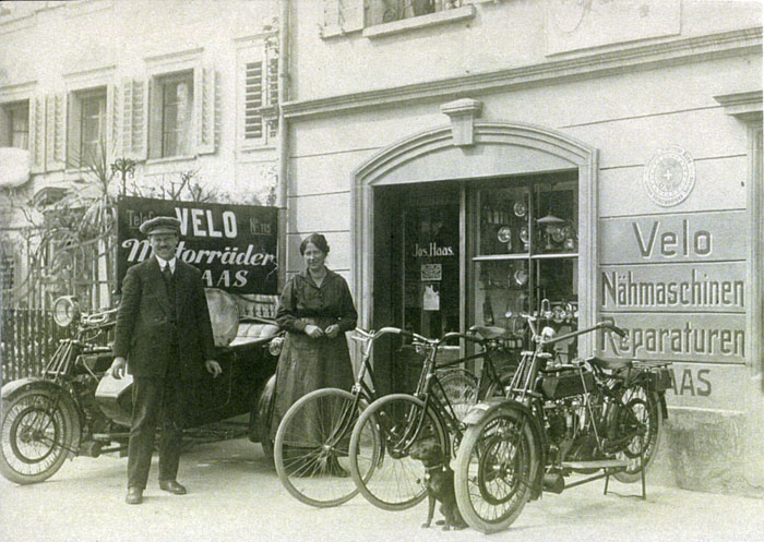 Die Familie Haas verkaufte neben Velos auch Motorräder und Nähmaschinen.