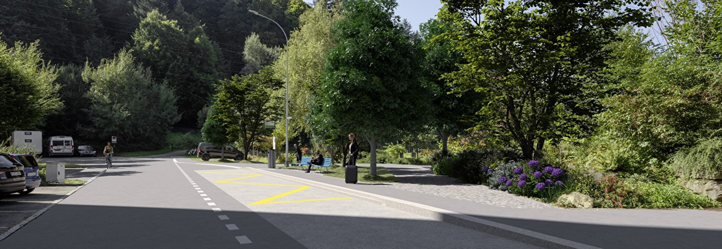 Neugestaltung Bushaltestelle Waldstrasse