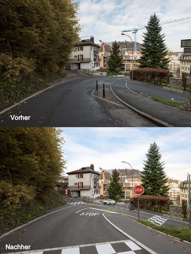 Visualisierung Knoten Kanonenstrasse - Sagenmattstrasse