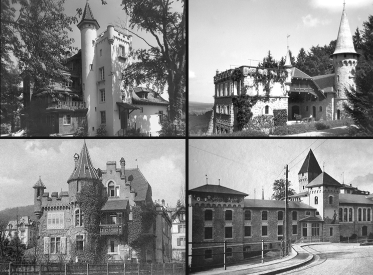 Nebst Festhalle und Château Gütsch entstanden 1880–1910 z. B. Schlösschen Wartegg, Villa und Remise auf Dreilinden, Farnburg (Reckenbühl) sowie Neubau des Kriegs- und Friedensmuseums.