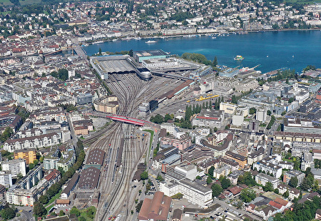 Luftbild Bahnhof Luzern