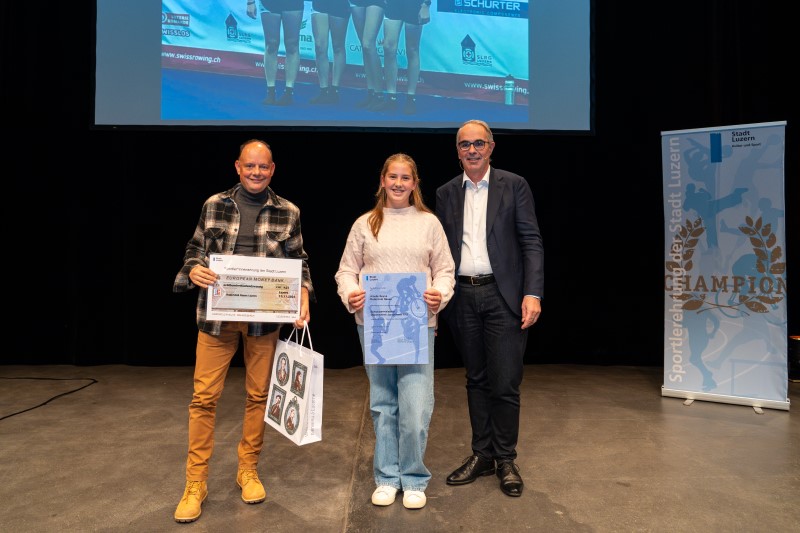 Von Links nach Rechts: Thomas Melges, Amelie Bayne, Beat Züsli; Ruderclub Reuss 