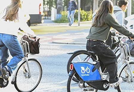 nextbike-Velos in der Stadt Luzern.