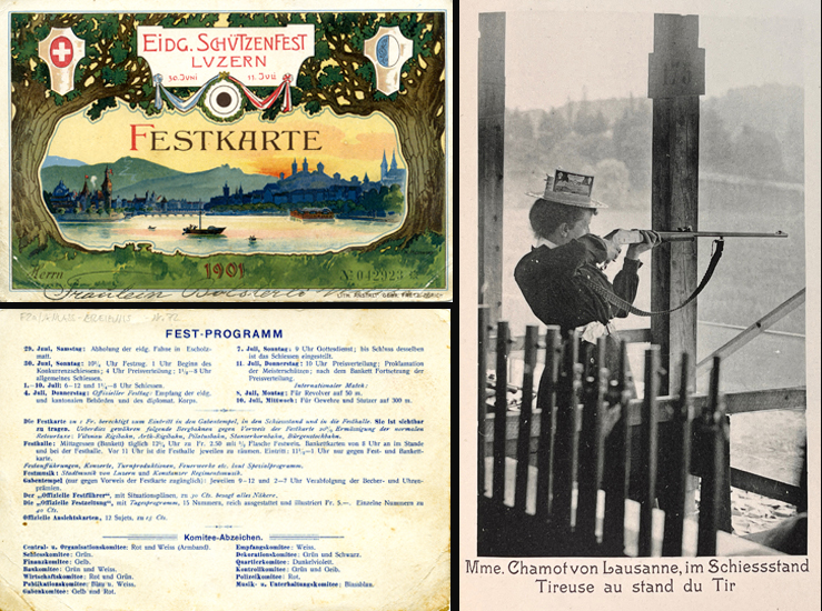 Sie war «sichtbar zu tragen» und wurde jeweils hinters Hutband gesteckt, wie Madame Chamot demonstriert. Ob es «Fräulein Bölsterli, Willisau» (s. Name am Kartenrand) auch so hielt, ist nicht überliefert.