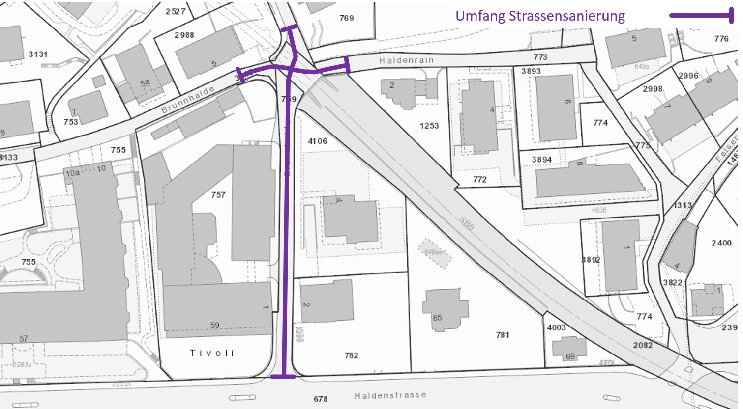 Umfang Strassensanierung