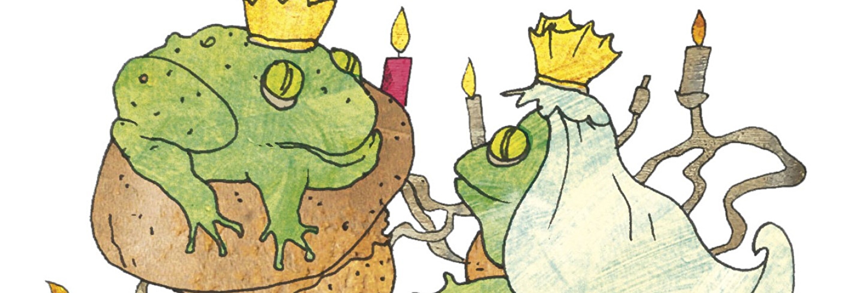 Illustration einer Froschhochzeit