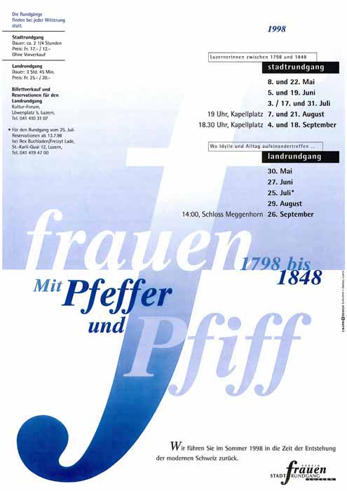 Der Rundgang mit «Pfeffer und Pfiff» geht der Rolle der Frauen in der Zeit zwischen der Helvetik und der Gründung des modernen Bundesstaates nach.