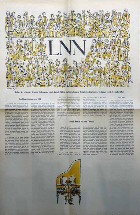 Die Jubiläumsfestwochen 1958 starteten mit der Uraufführung der «Ouverture en Roundeau» von Frank Martin