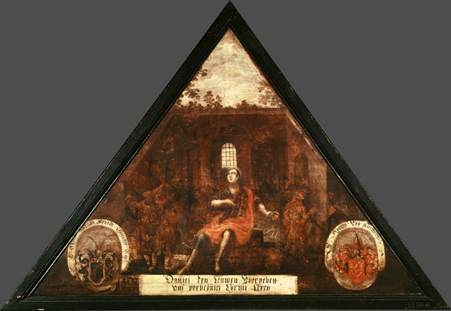 Danniel den Leüwen übergeben
vns vorbedütet Christi Leben

Bildnummern: Kdm LU 75b, Inschriftenverzeichnis 42r, von Moos XLII