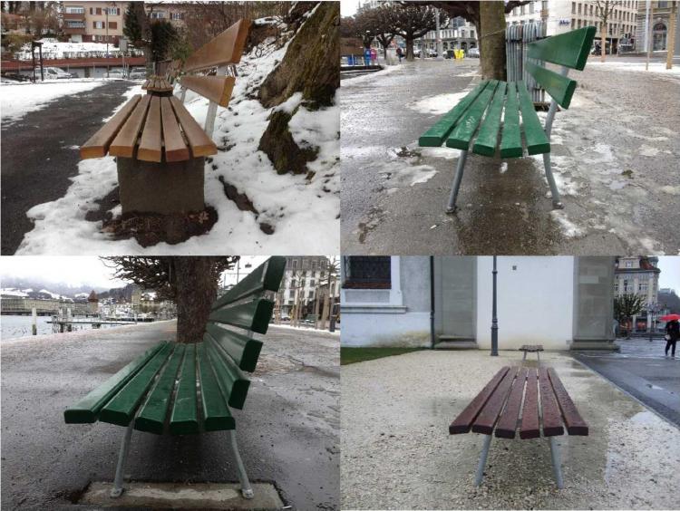 Die vier Sitzbankmodelle