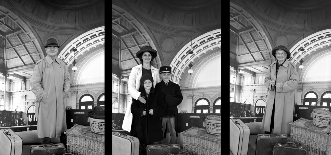 Analog und digital kombiniert: Während Hinter- und Vordergrund physisch als Leinwand und Objekte existierten, wurden die Aufnahmen am PC nachbearbeitet, um nebst dem Ort auch die Zeit zu simulieren.