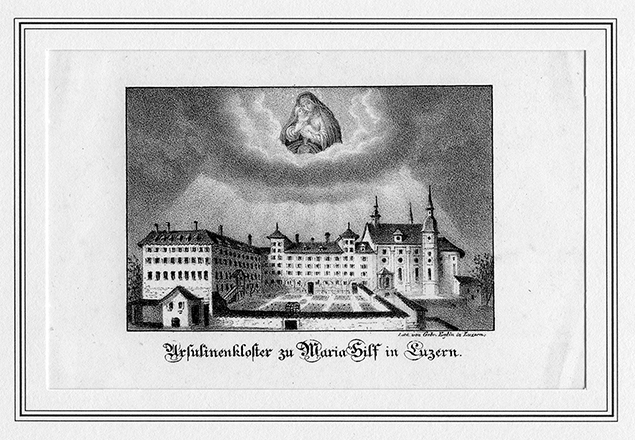 Lithographie des Mariahilfklosters
